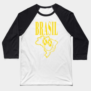 Brazil Brasil Grunge Happy Smiling Face Baseball T-Shirt